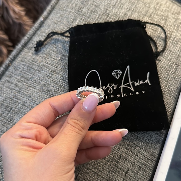 Custom made CZ Sterling silver ring sz 5 - Picture 1 of 3